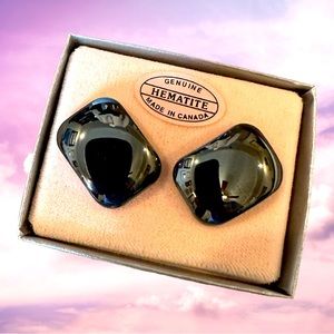 Genuine Hematite Earrings 7/8”x3/4”